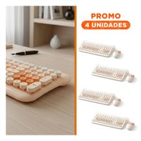 Pack4 Accesorios para PC Teclado Practico y Mouse Inalambrico Salmon YRegalo Sticker
