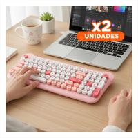 Pack2 Accesorio Practico para Espacios de Estudio con Teclado y Mouse Rosado YPapel Regalo