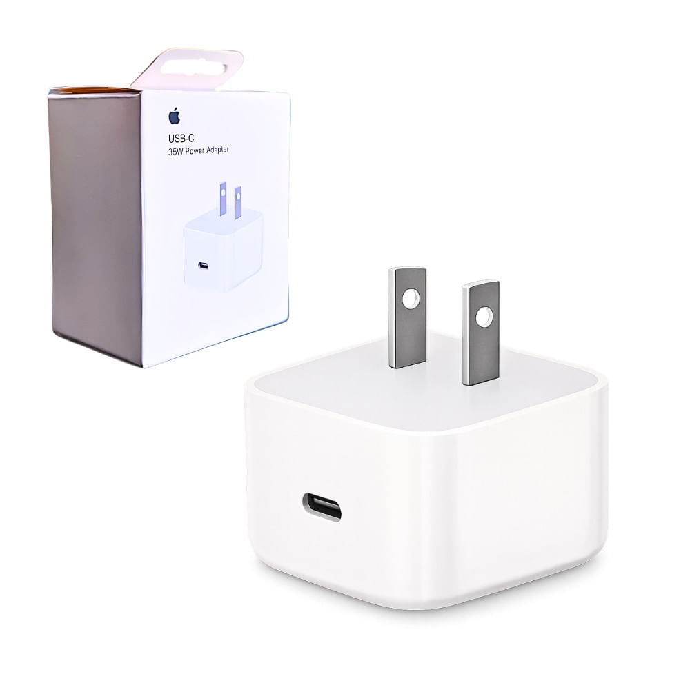 Cubo Cargador a la Corriente con Entrada USB-C 35W Compatible con Apple iPhone