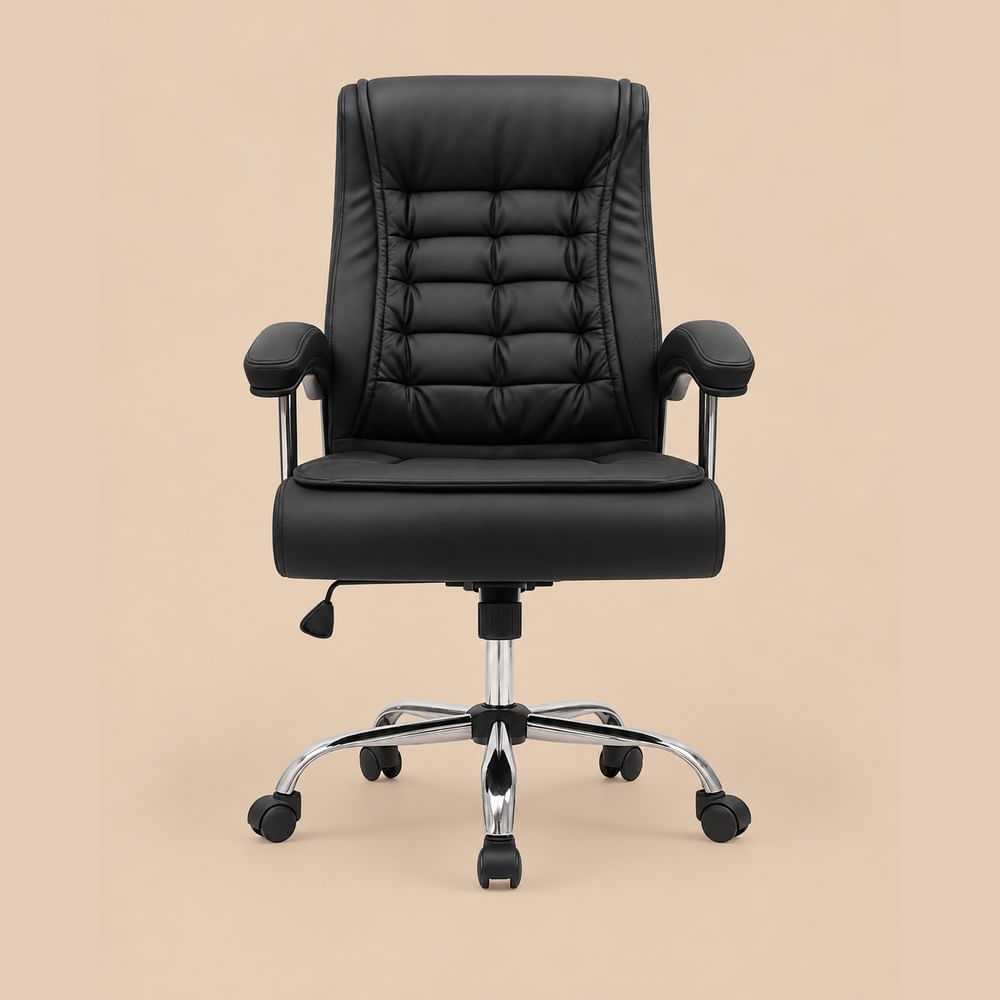Silla De Oficina Presidencial Ergonómica  Roma Negro  Ventitas Home
