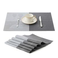 Individuales Rectangulares para Mesa 6 Pzas Marmol Gris
