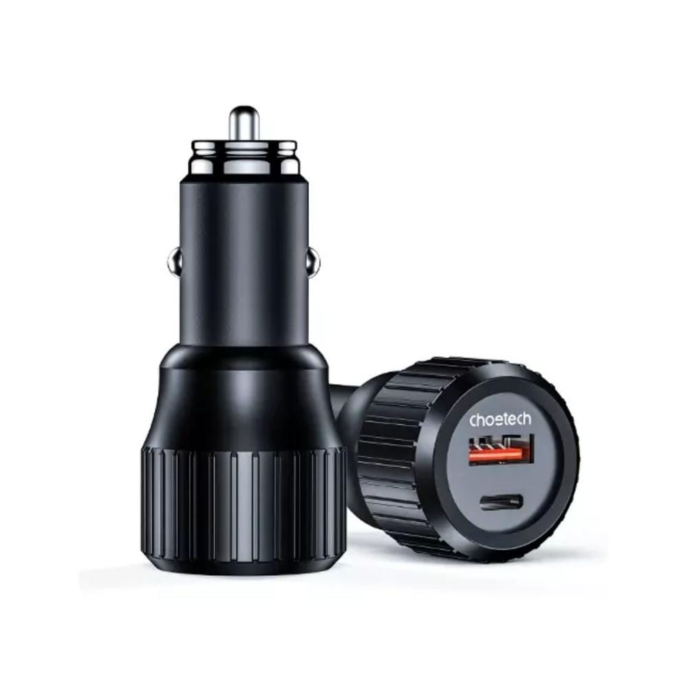 Cargador para auto con 1 puerto USB-C y 1 puerto USB-A de 63W - CHOETECH | TC0010