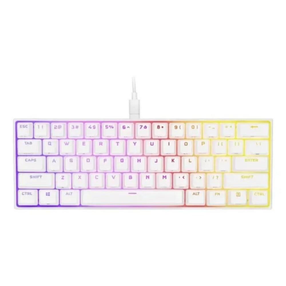 TECLADO GAMING CORSAIR K65 RGB MINI 60% CHERRY MX SPEED BLANCO