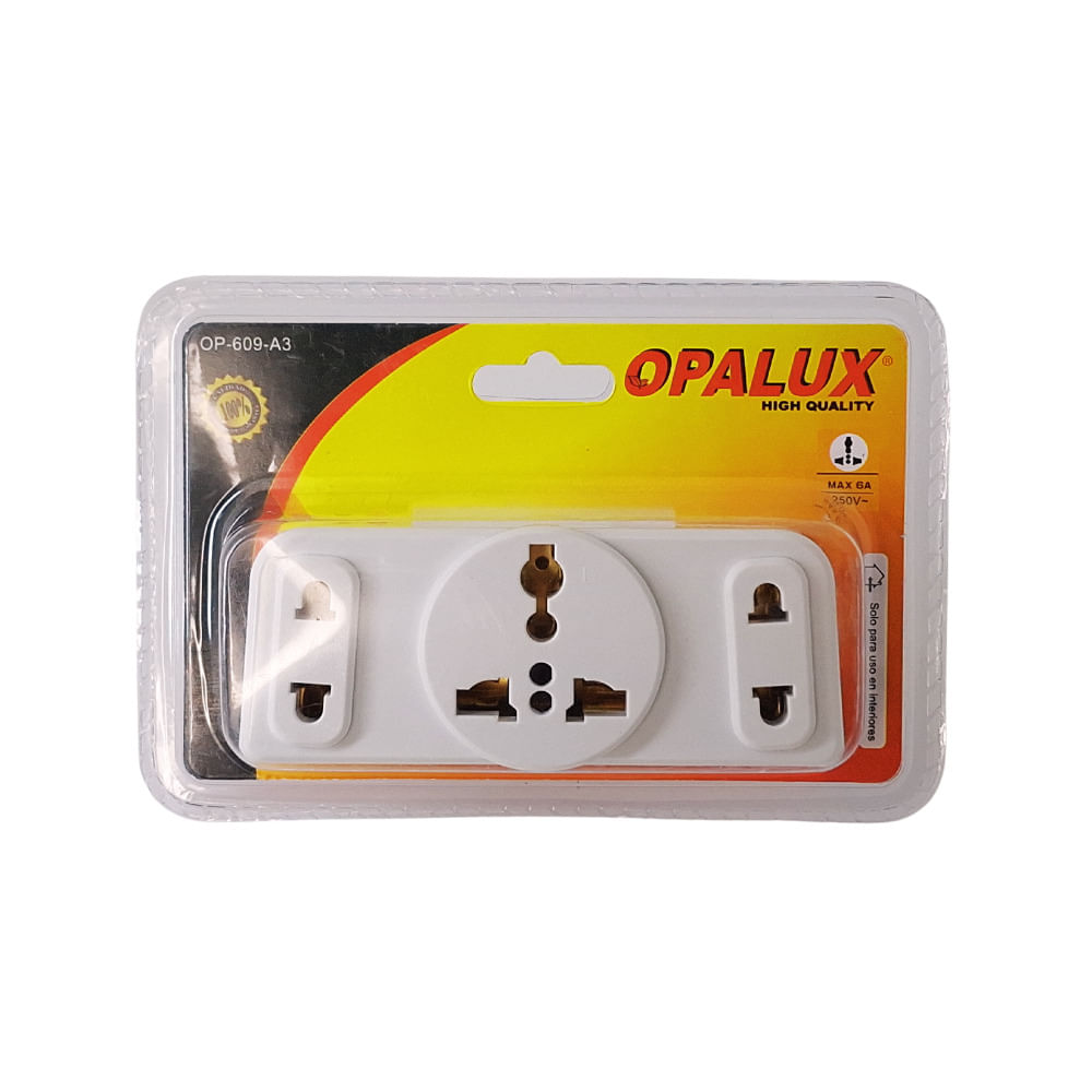 Adaptador Enchufe Plano Triple Op-609-a3 Opalux