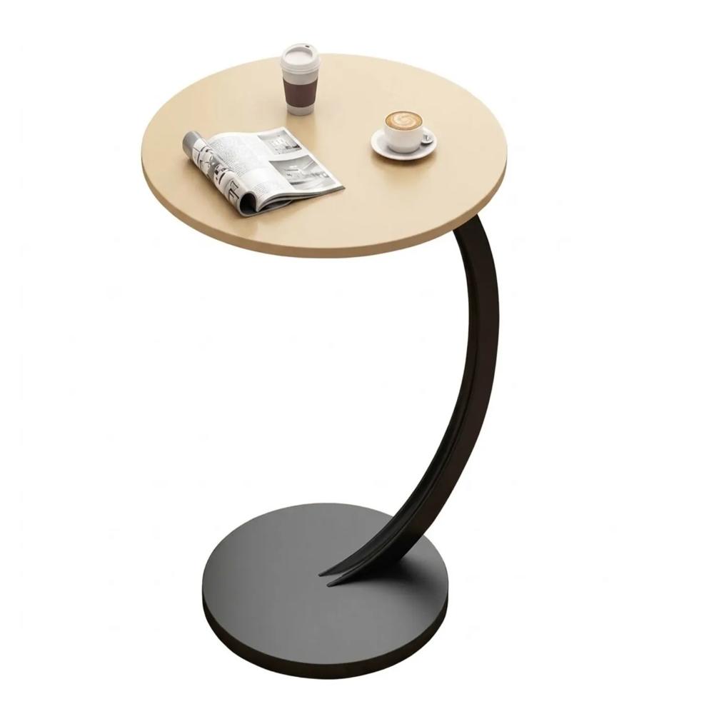 Mesa De Centro Redonda - Mesa para Sala Trabajo Escritorio Beige