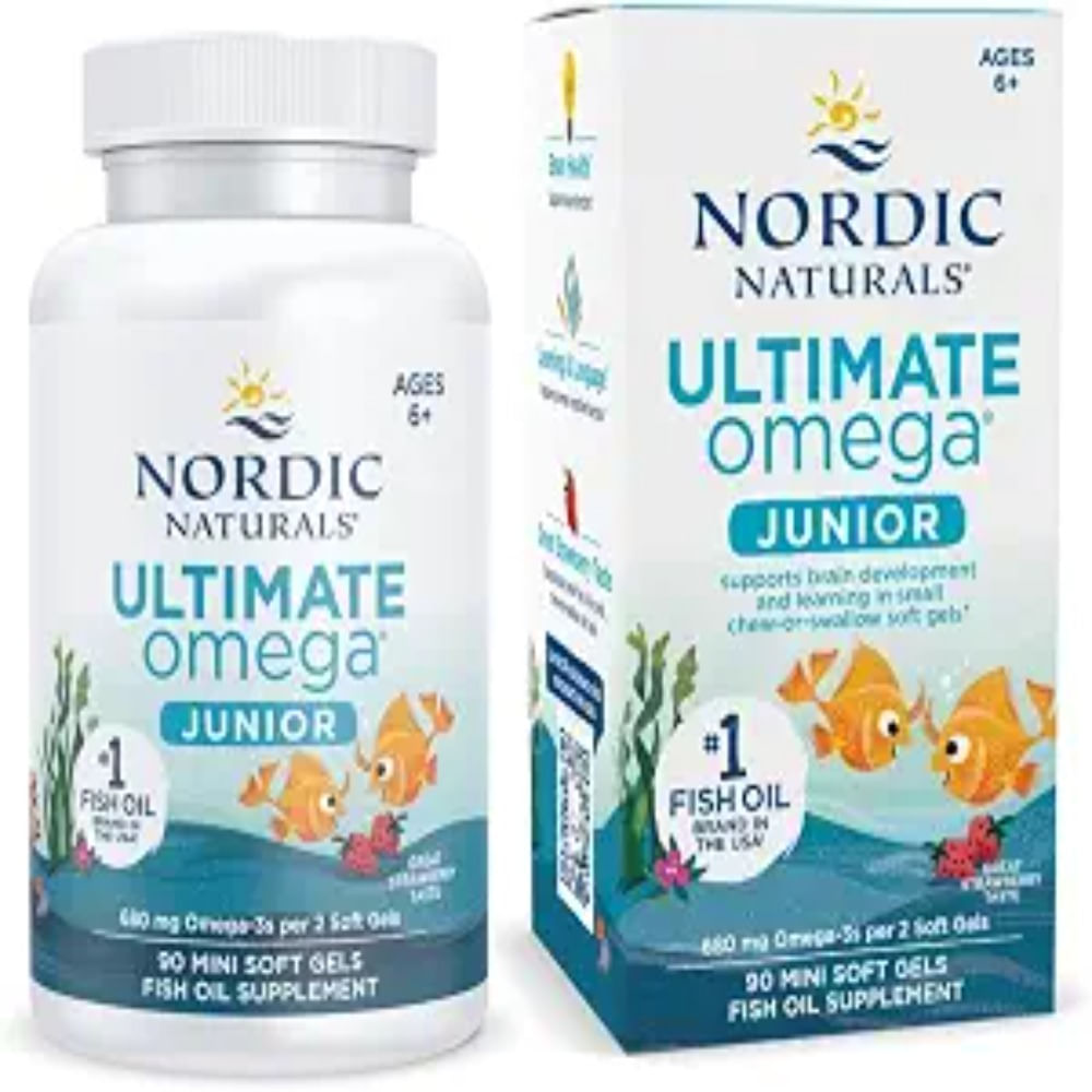 Nordic Naturals Ultimate Omega Jr  Fresa  90 mini geles blandos