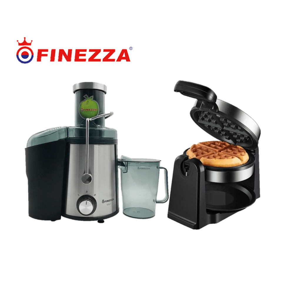 Combo Finezza Extractor de jugos FZ A6240EX y Waflera Sistema giratorio FZ-822WF