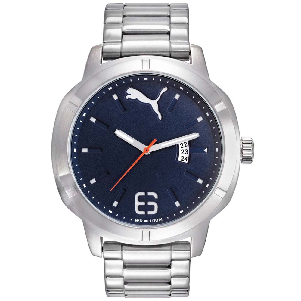 Reloj Puma Nevermind PU104261003 Fecha Acero Inoxidable Dial Azul