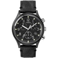 Reloj Timex MK1 TW2R68700 Luz de Fondo Indiglo Fecha Cronómetro Correa de Tela Negro
