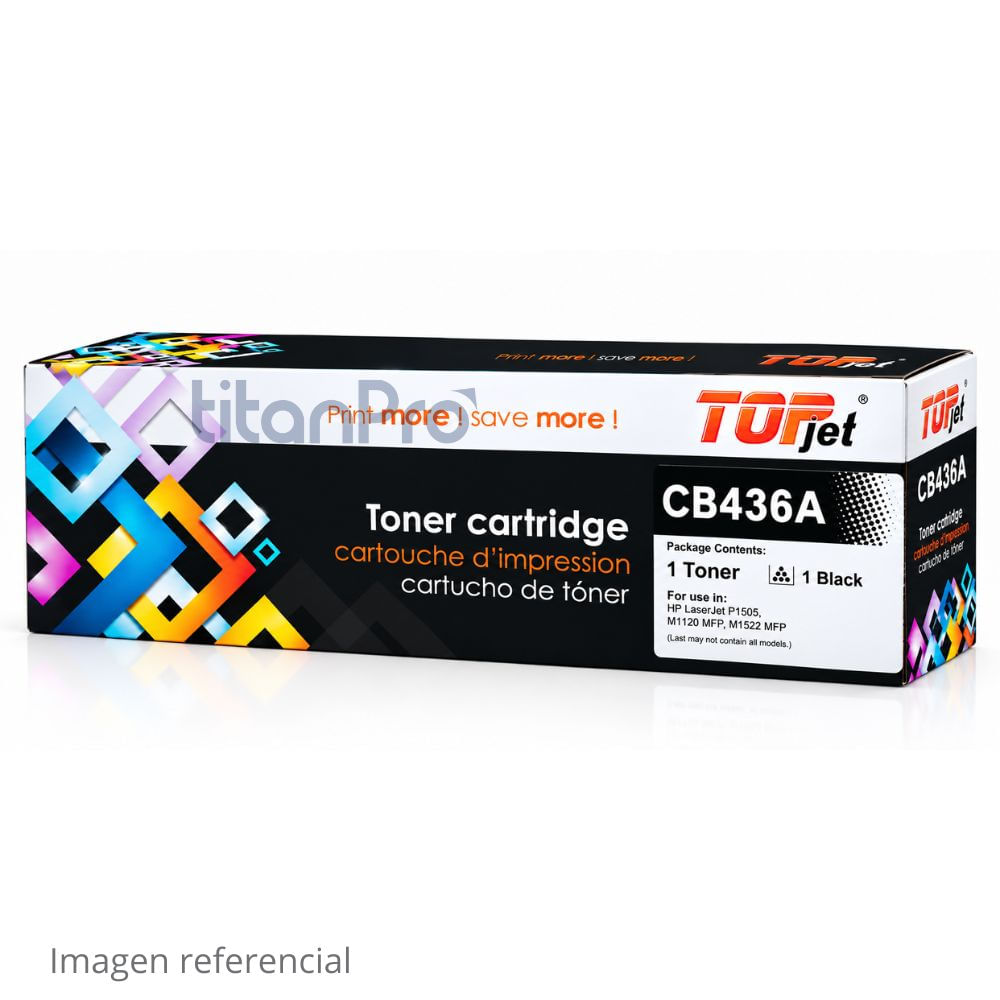 Tóner Compatible HP 36A CB436A Negro