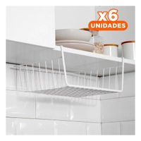 Pack6 Bandeja Organizadora Metalica Blanco 29x20x27cm Resistente y Versatil YPapel Regalo