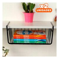 Pack2 Estructura Organizadora Metalica Negro 29x20x27cm Resistente y Versatil YRegalo Sticker