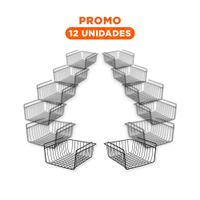 Pack12 Modulo Aereo Metalico Negro 29x20x27cm para Optimizar Espacio YRegalo Sticker