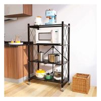 Estructura Plegable de Metal con 4 Niveles Negro para Organizacion del Hogar YRegalo Sticker