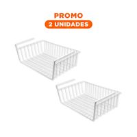 Pack2 Estructura de Almacenaje Metalica Blanco 29x20x27cm para Espacios Utiles