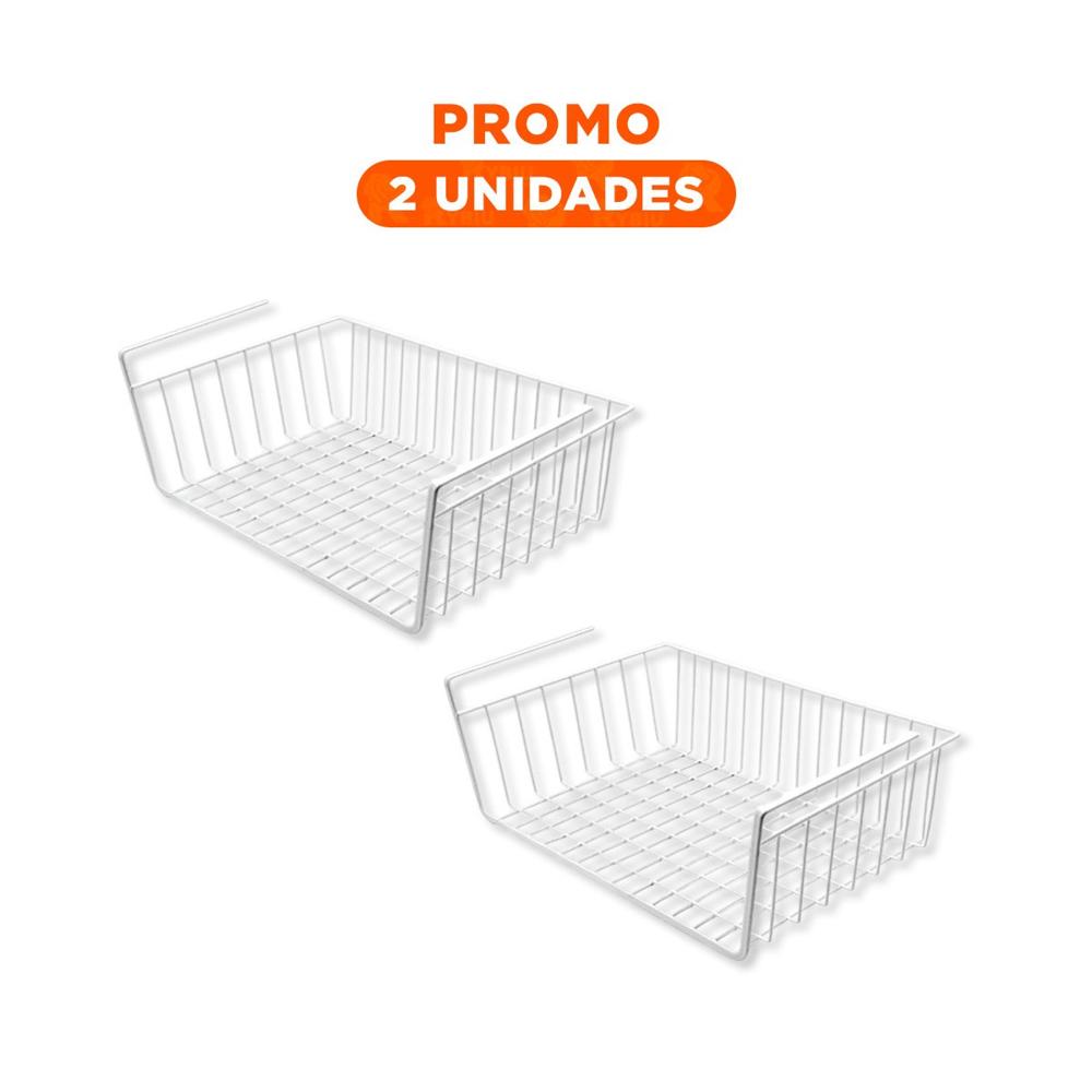 Pack2 Estructura de Almacenaje Metalica Blanco 29x20x27cm para Espacios Utiles