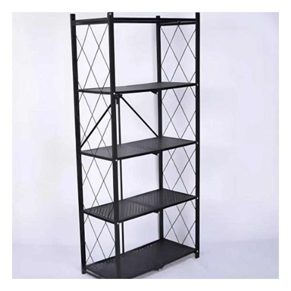 Plataforma metalica plegable 5 Niveles Negro para almacenaje practico YSticky