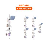 Pack6 Sistema Vertical de Ducha Blanco para Casa con Orden Diario