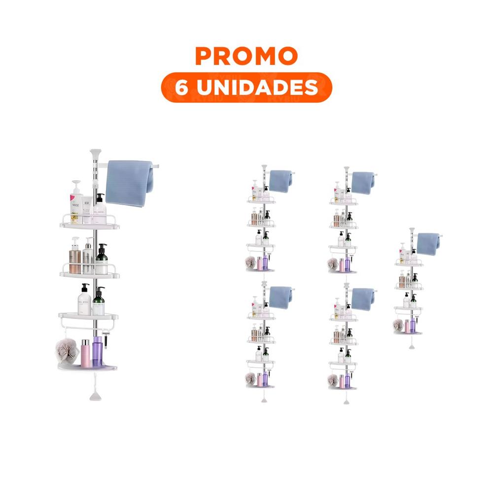 Pack6 Sistema Vertical de Ducha Blanco para Casa con Orden Diario