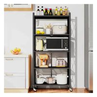 Mueble auxiliar plegable Metal 5 Niveles Negro para espacios funcionales YRegalo Sticker