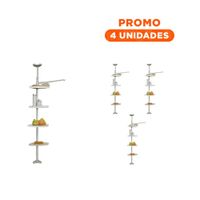 Pack4 Organizador Compacto de Ducha 2.6cm para Ahorro de Espacio en Casa YRegalo Sticker