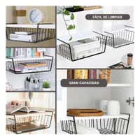 Canasta Flotante Metalica Negro 29x20x27cm para Orden Funcional en Cocina