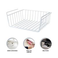 Canasta Aerea Metalica Blanco 29x20x27cm para Optimizar Espacio en Casa YLigas Regalo