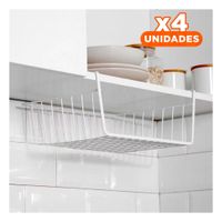 Pack4 Bandeja Flotante Metalica Blanco 29x20x27cm para Orden Funcional Diario