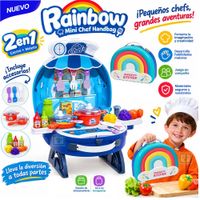 Cocina de Juguete Portátil 2 en 1 con Accesorios Arcoiris 008-507A Niño