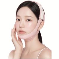 Faja Facial Mentonera GENÉRICO Silicona Acupresión Rosa