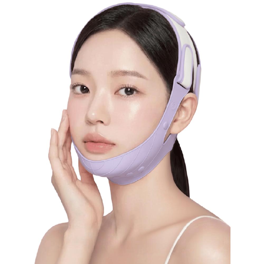Faja Facial Mentonera GENÉRICO Silicona Acupresión Lila