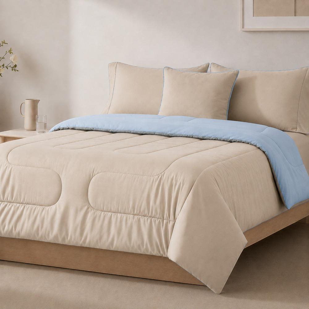 Edredón 150 Hilos Microfibra Damasco / Beige Celeste Arlin