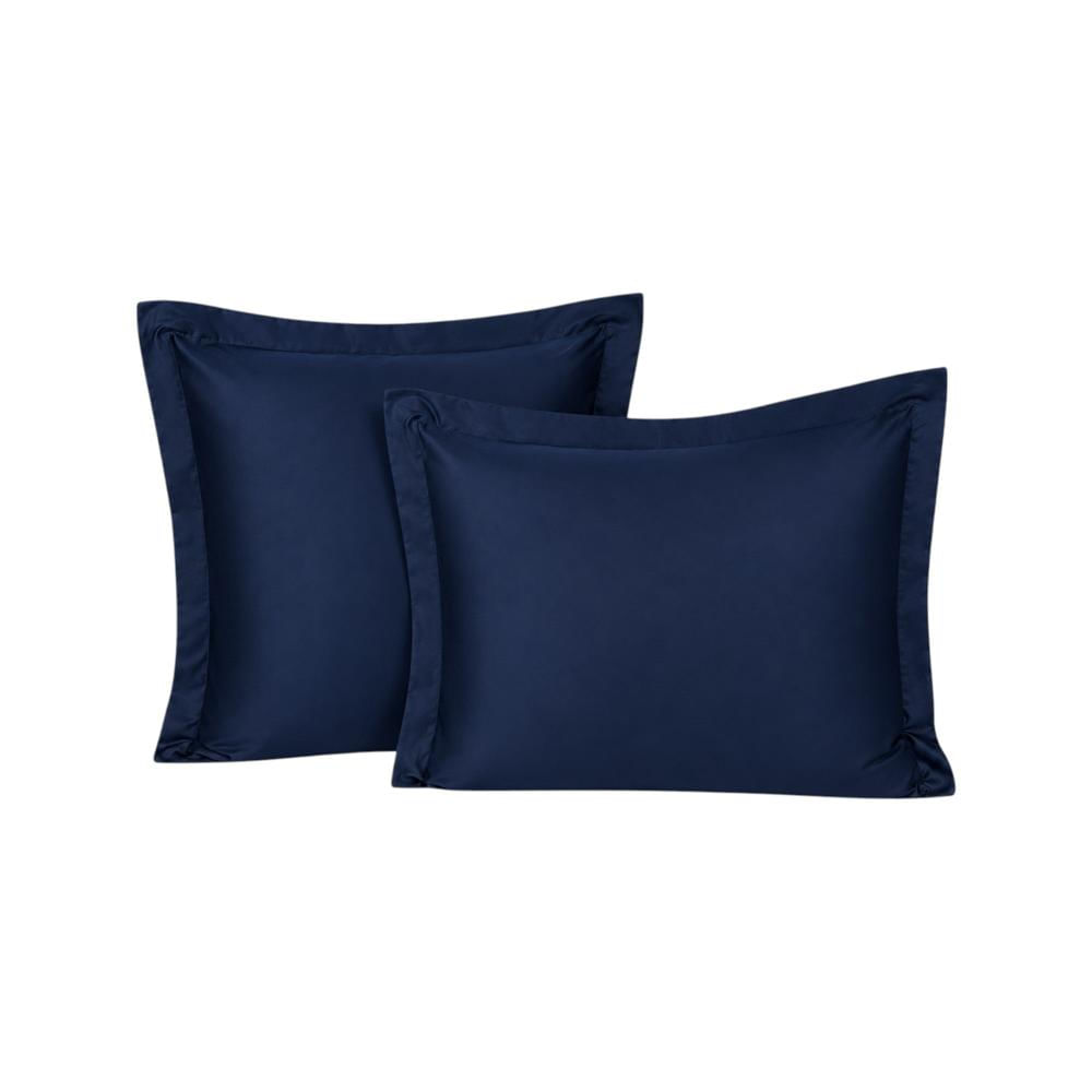 Funda De Almohada 150 Hilos Algodón Confort - Azul Marino Arlin Estándar