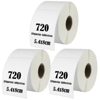 Rollo 720 Etiqueta Termica Adhesiva 5.4x8cm Pack 3 Rollos