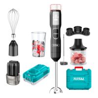 Set de Batidora de Mano Inalámbrica 16V TOTAL 5 Velocidades Picatodo 500ml Pantalla LED TJB056K