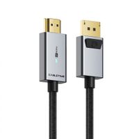 Cable DisplayPort a HDMI CABLETIME 1.8 mts 4K 60Hz Seguro Latch LED Indicador Nylon Trenzado CD30K