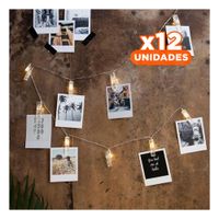 Pack12 Decoracion Led Con 20 Clips Para Fotos 3 Metros Moderna Para Casa