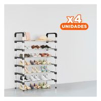 Pack4 Zapatero Vertical para Dormitorio y Vestidor Uso Diario Negro YPapel Regalo