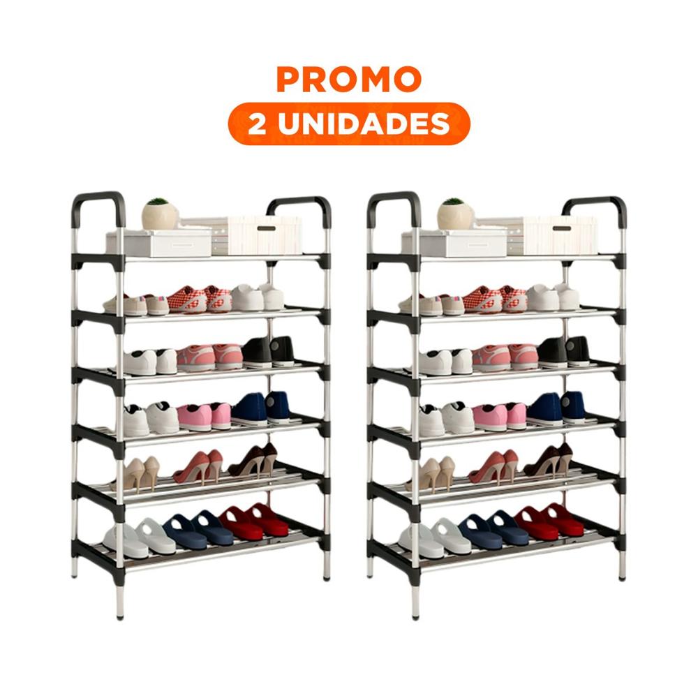 Pack2 Zapatero Vertical Multi Nivel para Mantener Calzado Organizado Negro