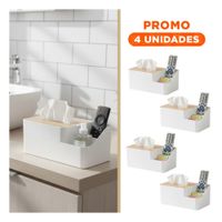 Pack4 Porta Objetos Multifuncional para Servilletas Compacto y Facil Blanco YRegalo Sticker
