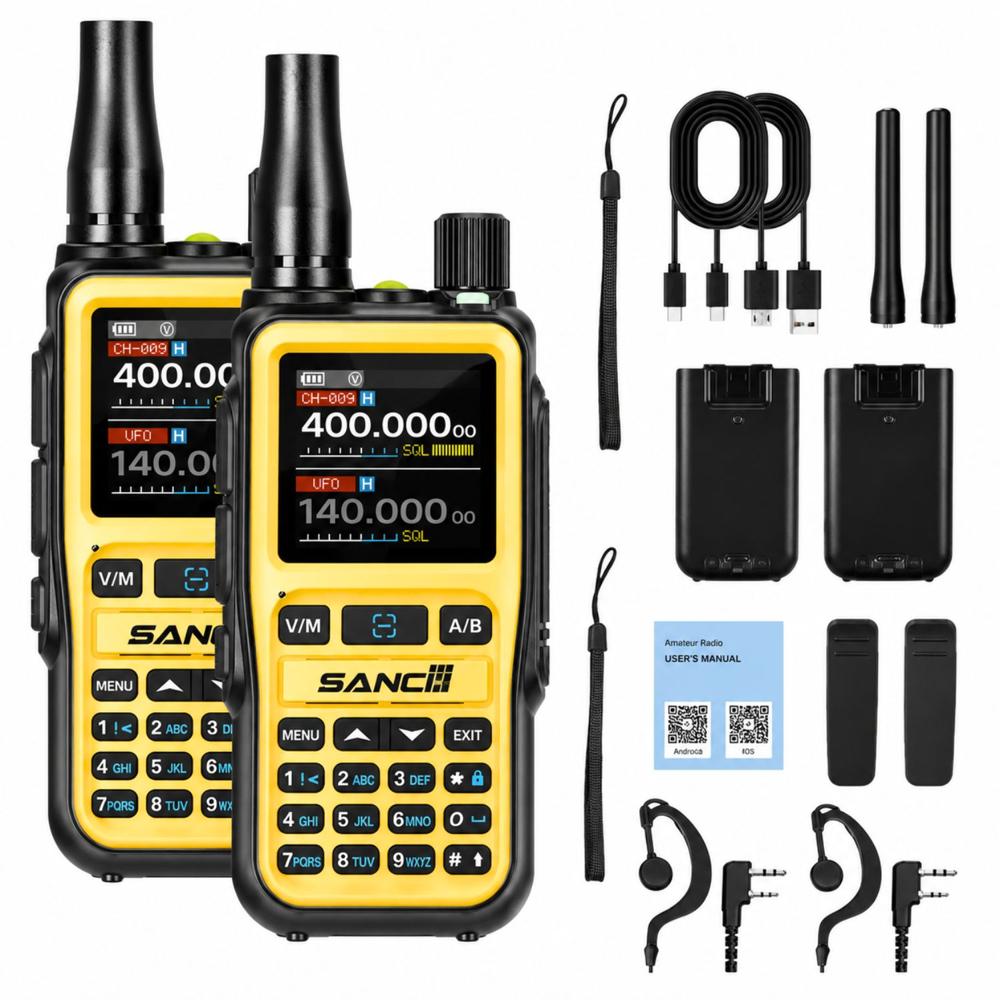 Radio Comunicador Dual Band Bluetooth VHF UHF Con Programación APP Pack X2