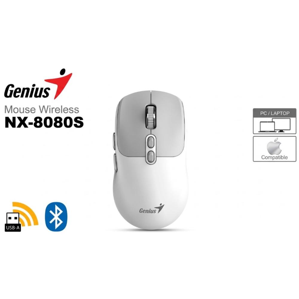Mouse Genius Nx-8080s Bt Ai Copilot Dual Blanco
