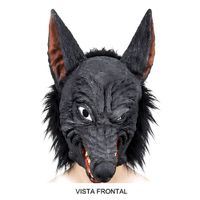 Máscara de Latex Hombre Lobo Realista Aterrador Negro Disfraz Halloween Fiesta