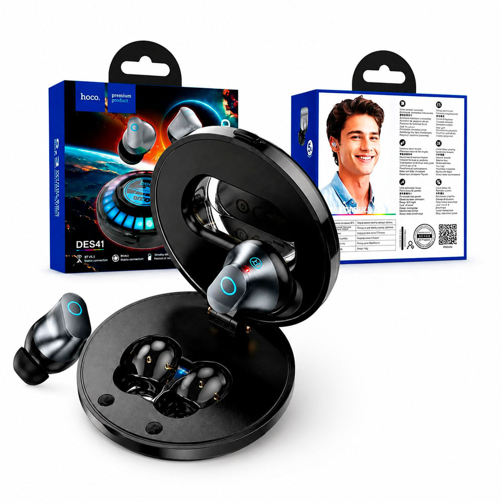 Audífonos Hoco Bluetooth Hi-Fi Inalámbricos Con Estuche TWS