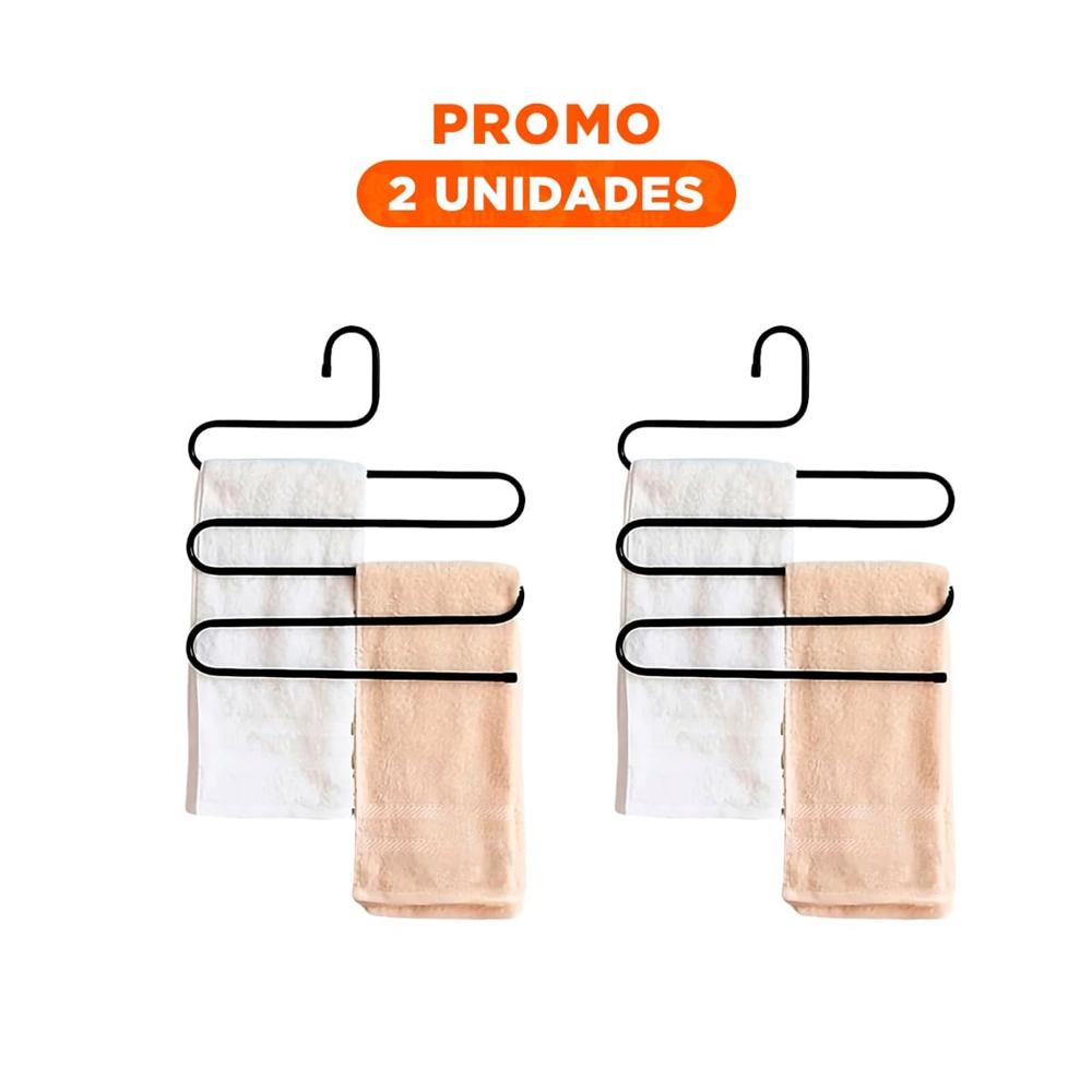 Pack2 Perchero Tipo S para Colocar en Sala o Dormitorio Negro