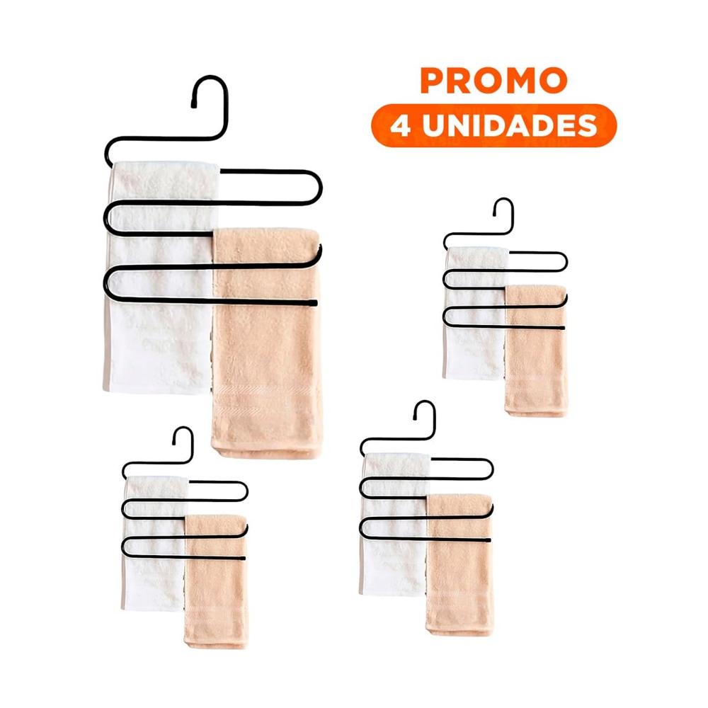 Pack4 Colgador Tipo S para Mantener Todo al Alcance Negro YRegalo Sticker