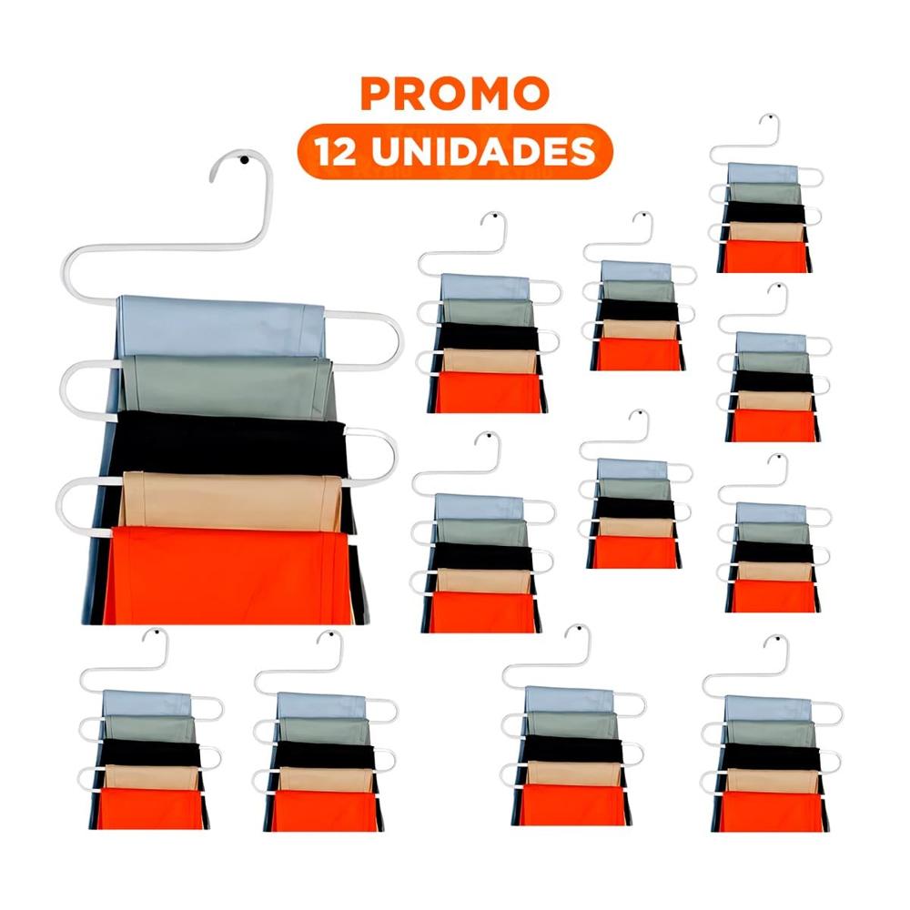 Pack12 Rack Multifuncional Tipo S Soporte Resistente para Ropa Blanco Top YRegalo Sticker