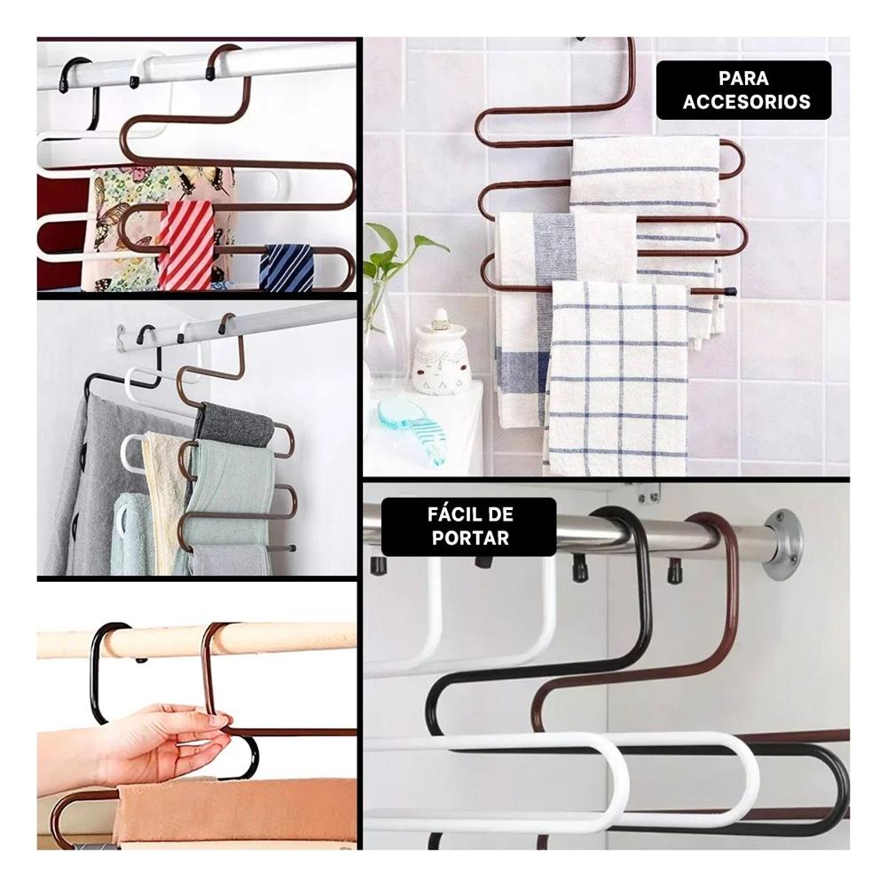 Perchero Tipo S Marron Para Casa Y Sala Con Acabado Resistente