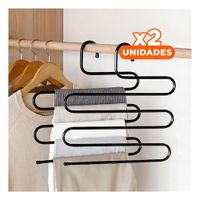 Pack2 Perchero Tipo S Práctico para Mantener Espacios Ordenados Negro YRegalo Sticker