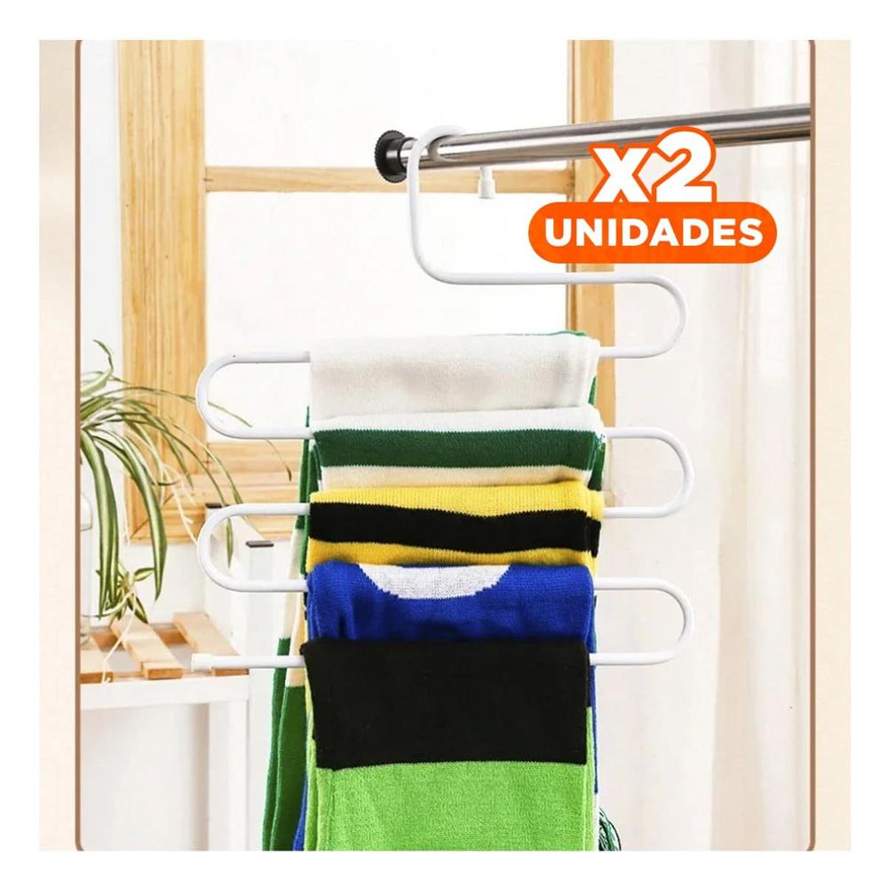 Pack2 Base Multifuncional Tipo S Estructura Resistente para Ropa Blanco Eco YRegalo Sticker